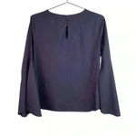 Amanda Uprichard  Gray‎ Purple Cotton Bell Sleeve Blouse Photo 2