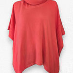 N Peal Coral Orange Cashmere Turtleneck Poncho Shawl Luxury Sweater One Size Size L Photo 0