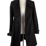 ZARA Double Breasted Pleated Trench Coat Jacket Dark Brown Size Small Office Job Photo 2