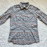 Panhandle Rough Stock Pearl Snap Western Shirt Women's M Aztec Print Cowgirl NWT White Size M Photo 2