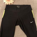 Nike  Crop Leggings Black Yellow Yoga Pant Small Photo 1