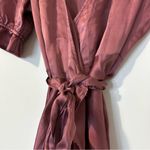 Reformation Silk Wrap Dress Womens Large Praline Mauve Photo 3