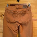 Madewell 9" Mid Rise Skinny Jeans: Garment Dyed Button Front Burnt Sienna 25 Photo 5