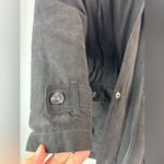 Mackintosh L Women's Fur Trim Hoodie Zip Snap Front Black Jacket Size L Photo 6