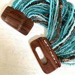 The Beaded Soul Blue and brown multi strand beaded bracelet Photo 4
