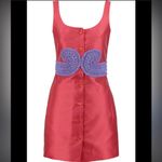 Carven Mikado Beaded Polyester Silk Pink and Purple Mini Dress Pockets Size 36 Photo 1