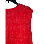 Democracy  Womens Tops Tank Floral Eyelet Boxy Fit Sleeveless Pullover Red Sz. XL Photo 6