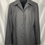 London Fog Wool Pea Coat Charcoal Gray Classiccore Dark Academia Corpcore Sz XL Photo 0