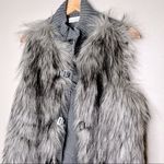 Calvin Klein Women's Gray Faux Fur Zip Buckle Sweater Vest Size S Photo 1