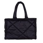 RINO & PELLE Puffer Faux Leather Quilted Shopper Tote Bag Black Photo 0