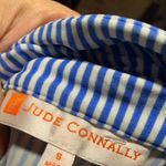 JUDE CONNALLY Thin Stripe Henley dress blue casual preppy $218 classic fall White Photo 9