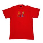 Fruit of the Loom Vintage 90s Red Embroidered New York T Shirt 🔥 Photo 0