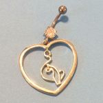 New silver tone belly button dangler (gth) Photo 0