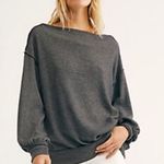 Free People NWT  ‘Main Squeeze’ gray oversized cozy slouch top, size medium Photo 0