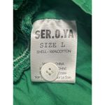 Ser.O.Ya Lexi Green Button Up Long sleeve Smocked Mini Blouson Shirt Dress Sz L Size L Photo 6