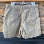 J.Jill size 8 cotton cargo shorts tie waist olive army green chino casual comfy Photo 2