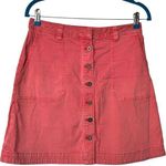 Anthropologie Pilcro 4 Chino A Line Short Button Front pink skirt Photo 0