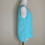 Elie Tahari Tahari Silk Aqua Blue Sleeveless Shell Blouse S M Photo 3