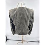 Hugo Boss Women's Goat Leather Suede Jacket Blazer Gray Green Size 6 vintage Photo 11