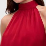 Gap  Vibrant Sled Red Halter Blouse,Size S,Satin,100% polyester,Made in Vietnam Photo 1