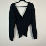 Open Edit  | Black Wrap Style Long Sleeve Sweater Size Small NWT Photo 7