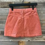 Free People  Ray Coral Corduroy Button Front Mini Skirt Size 0 Photo 4