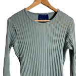 Simon Miller Wells Blue Ribbed Knit Long Sleeve Crewneck Midi Dress Size XL Photo 5