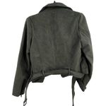 Forever 21 Moto Jacket Cropped Faux Suede Green Size Medium Photo 1