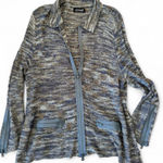 Zobha Libretto NYC Marled Knit Zip-Front Cardigan – Size XL – Dry Clean Only Photo 0