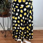 Scarlett  Dress Women's Size 12 Black Yellow White Polka Dot Sleeveless Midi Photo 2