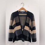 Pendleton  Merino Wool Black, Gray, and Tan Checkered Cardigan Photo 3