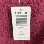 Torrid NEW Babydoll Lace Smocked Cold Shoulder Top Size 1X Wine Dark Romantic Photo 8