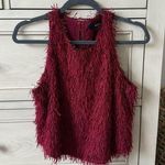 Burgundy Textured Sleeveless Top Red Photo 0