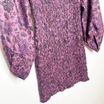 Free People  Smock It To Me Mini Dress Puff Sleeve Plum Floral Size XS NEW Photo 5