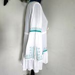 Soaked Boho Embroidered White Turquoise Tunic Dress Blue Size M Photo 4