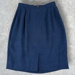Karl Lagerfeld Vtg  France Navy Blue Pencil‎ A-Line Skirt Sz 40 US 8 Photo 2