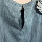 ZARA  Trafaluc Chambray Blue Denim Ruffle Mini Dress Photo 6