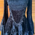 Dark in Love Gothic Victorian Vampire Vkei Black Velvet & Lace Mini Dress M Size M Photo 2