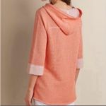 Soft Surroundings  Sweatshirt Hoodie Boxy Coral Orange 1/2 Sleeve Size Medium Photo 1
