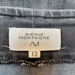 Vintage Y2K Avenue Montaigne Denim Gray Distressed Stretchy Skirt Size 12 Photo 3