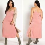 Eloquii NEW Dusty Rose Satin Slip Dress with side slit, women's size 14 Photo 1