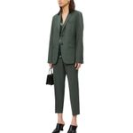 Ted Baker Evelin Floral Print Metallic Crepe Long Sheer Sleeve Green Blouse Sz 4 Photo 1