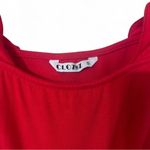 Amazon CLOZOZ Women’s Red Ribbed Crop Tank Top – Size Small, Ruffle Strap & Square Neck Photo 2