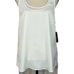Guess Medium Bi-Level Top Sleeveless Sheer Lined Slits Rear Keyhole White Moon Photo 0
