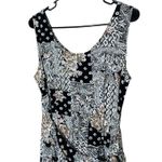 Stella Black And Cream Floral Paisley Wrap Midi Dress Large Photo 1