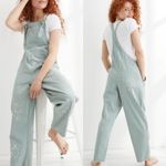 Aerie  werk and play twill jumpsuit‎ w/ paint splatter in green Photo 2