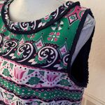 Talbots Size 14 Shift Dress Fringe Colorful Floral Sleeveless Preppy Photo 2