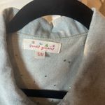 Sweet Generis Light Blue Cropped Denim Jacket With Pearl Accents Photo 2
