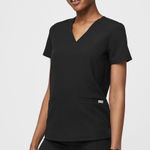 FIGS Casma  Three-Pocket Scrub Top Black Photo 0