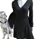 prAna  Faux Wrap V-Neck Acrylic Wool Gray Long Sleeve Dress Women's Size Small Photo 0